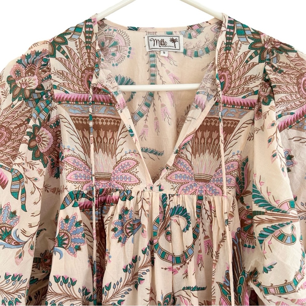 MILLE charlie top in Versailles print | block print | boho - Picture 4 of 7